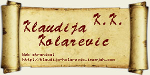 Klaudija Kolarević vizit kartica